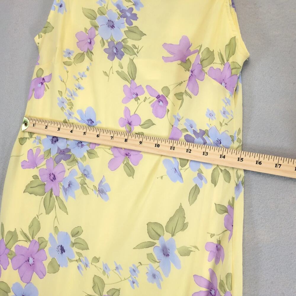 Vtg 90s Y2K California Concepts Yellow Floral Sleeveless Maxi Dress Sz 11 Spring - Picture 6 of 10